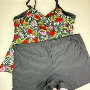 Women’s Plus Size Swimsuit Swimwear 2 Piece Tropical Floral Bikini Summer Beach